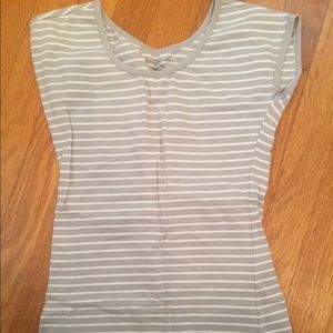 Gray striped layering tee
